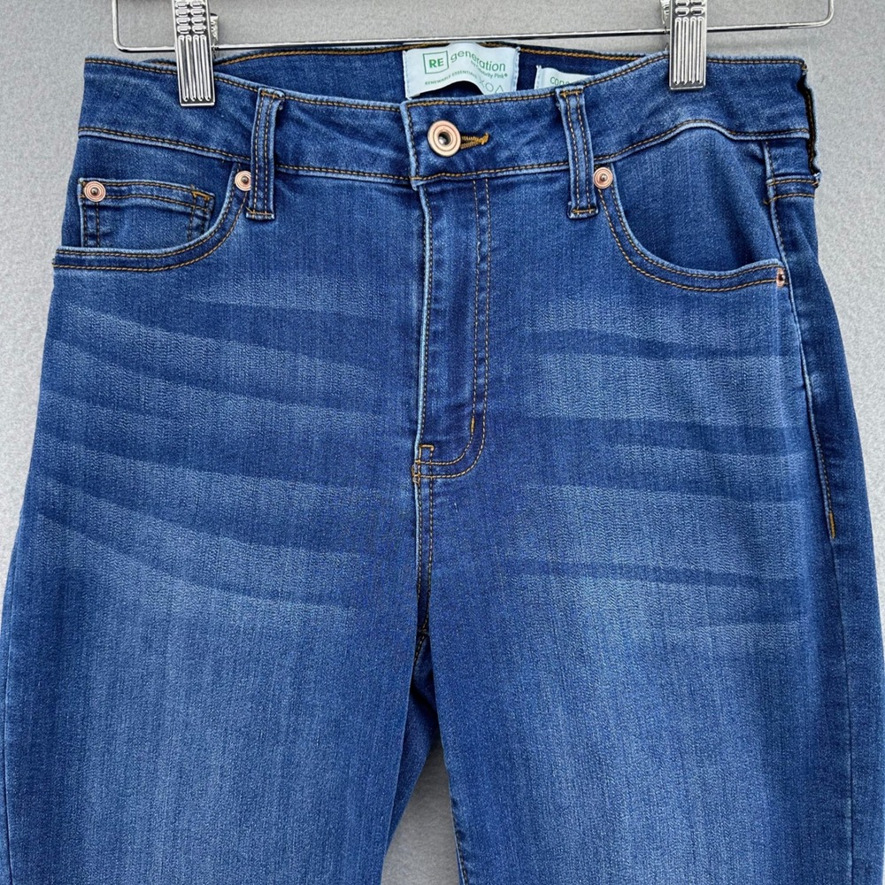 RE Generation by Celebrity Pink Conscious Blue Jeans SZ 7 27x25 Whiskers Preppy